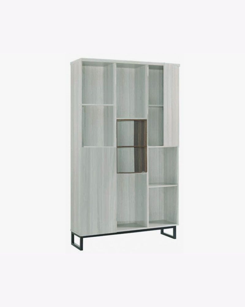 large stand alone wooden storage book shelf