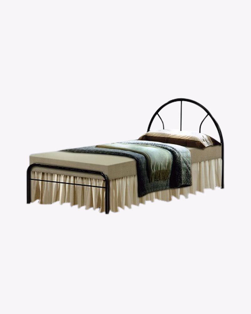 metal bed frame with bedding