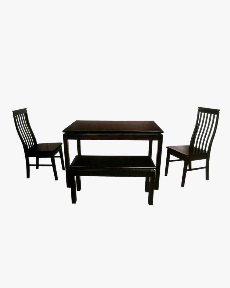 dark brown 4-seater dining set