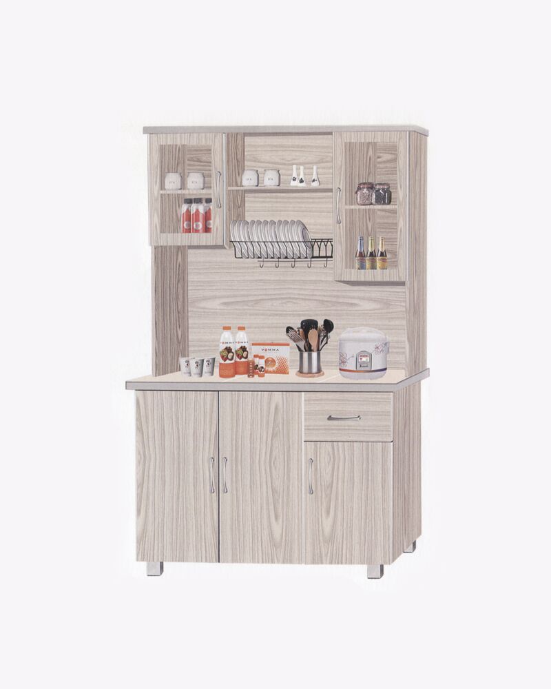 wooden 5-doors and 1 drawer kitchen cabinet