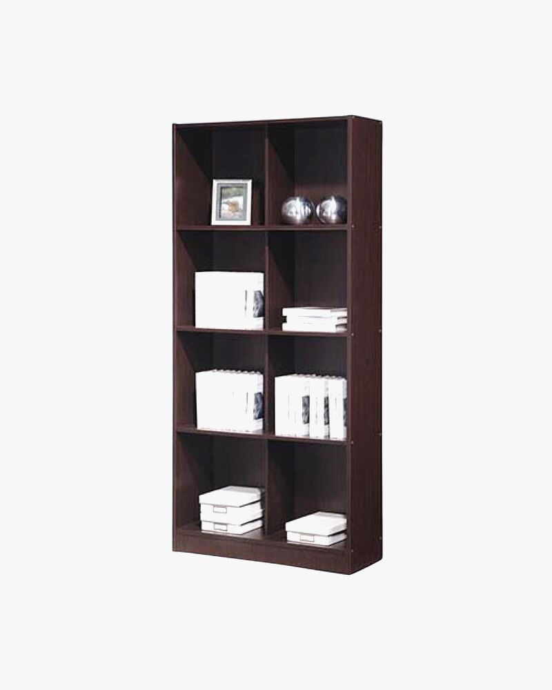 wooden walnut 8 cube bookcase