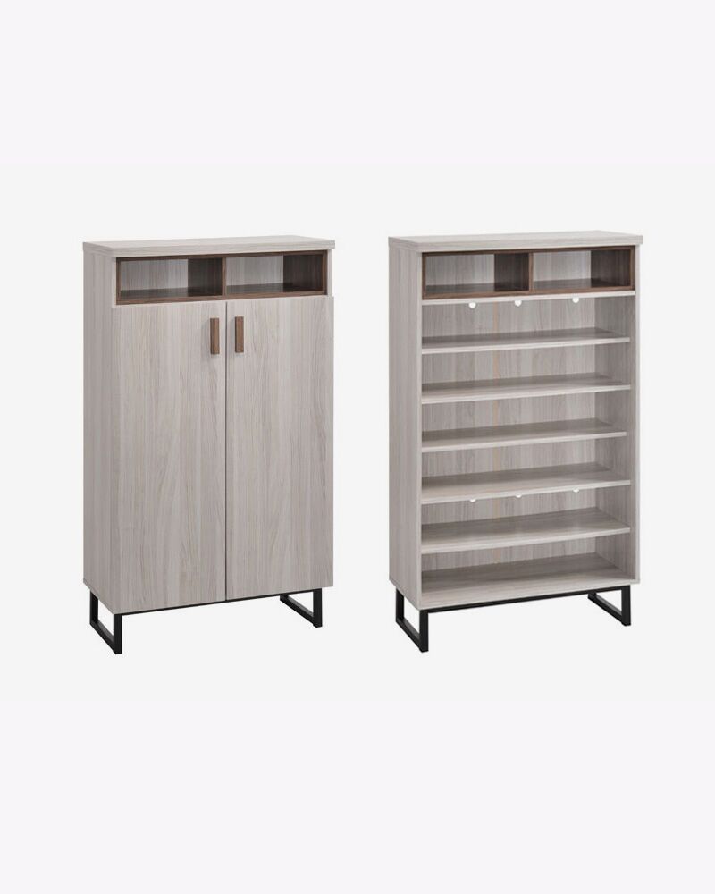 wooden stand alone 2 door shoe cabinet
