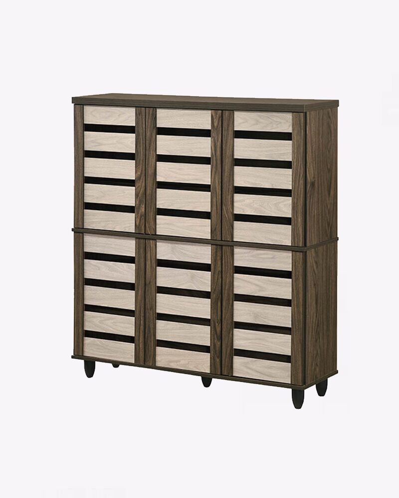 wooden stand alone 6 doors shoe cabinet
