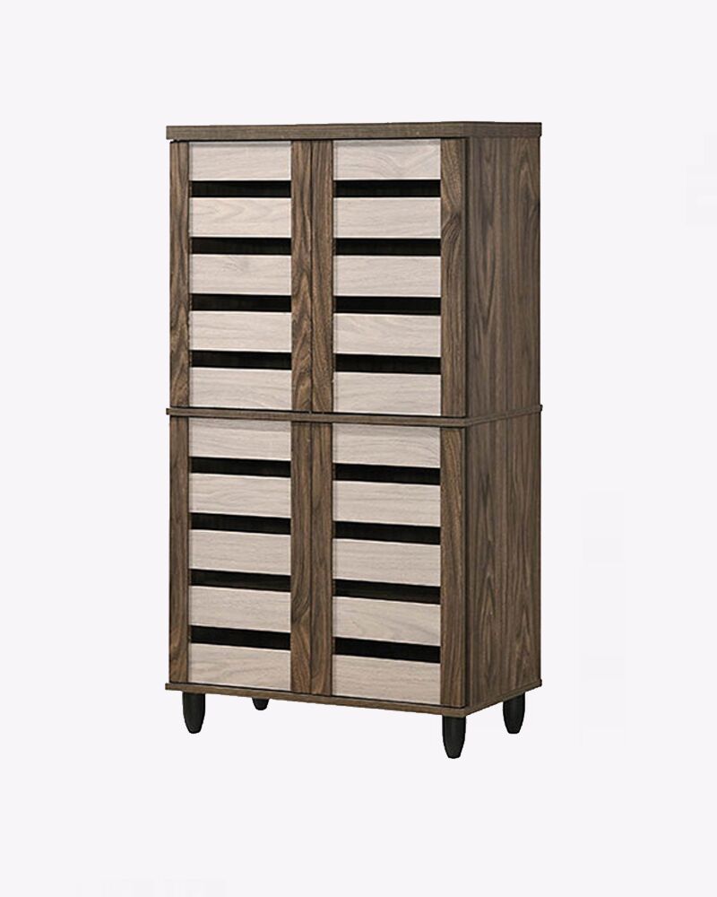 wooden stand alone 4 doors 6 tier shoe cabinet