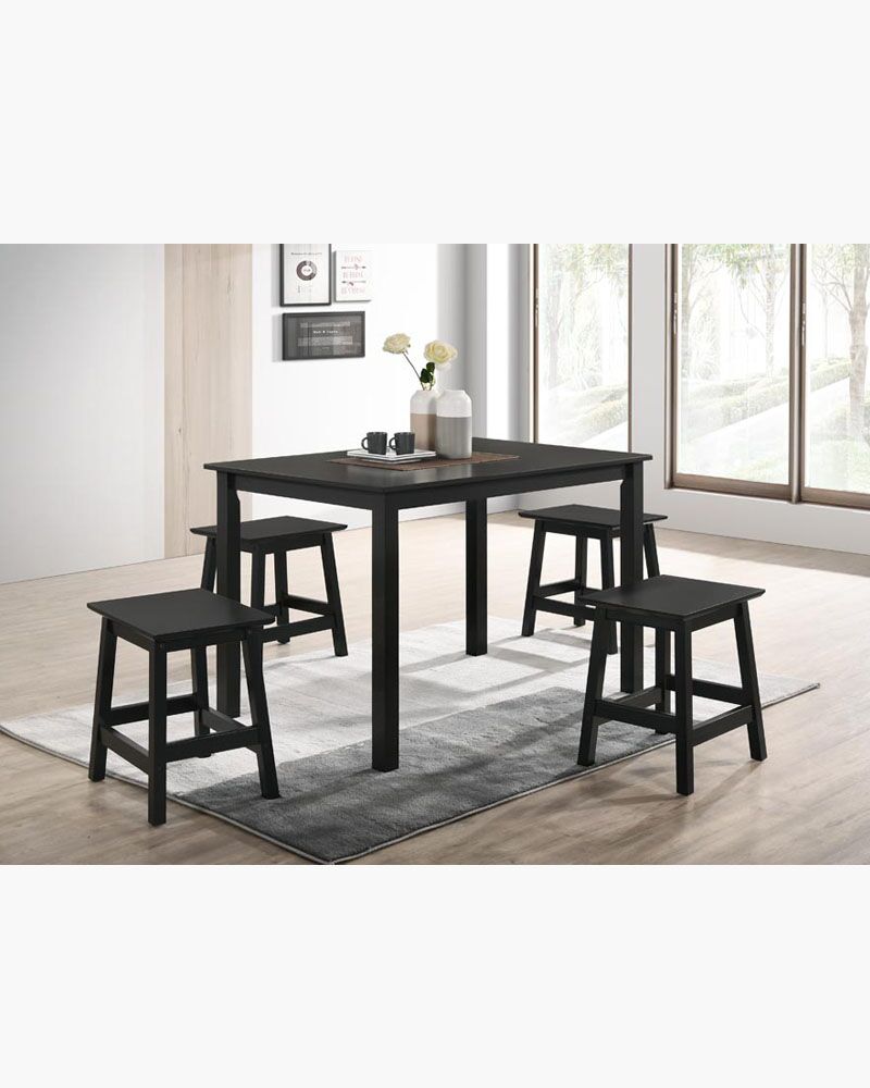black dining table set