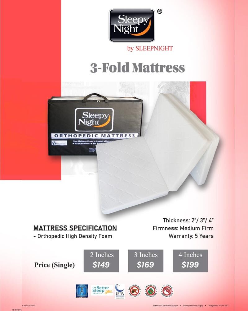 sleepy night 3-fold mattress