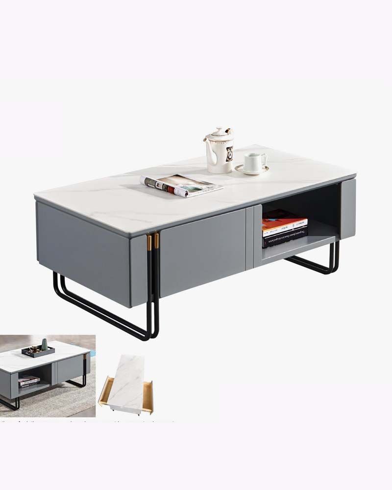 164ct-1.jpg steel legs with 2 drawers coffee table