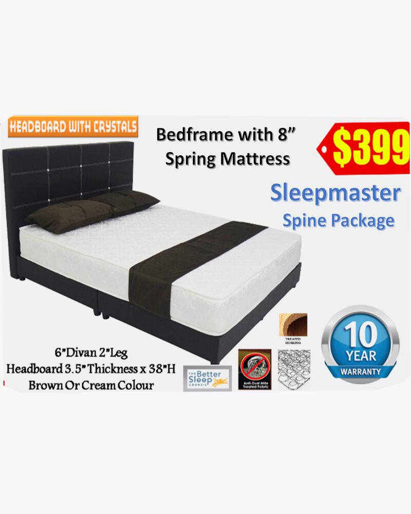 sleep master bed frames with spring mattress