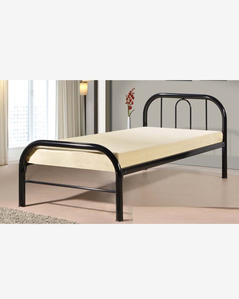 single metal bed frame with mattress