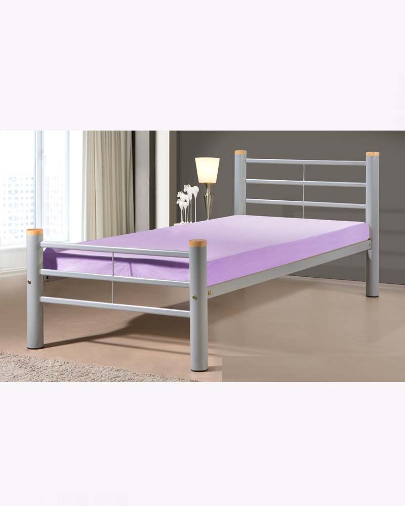gray metal bed frame