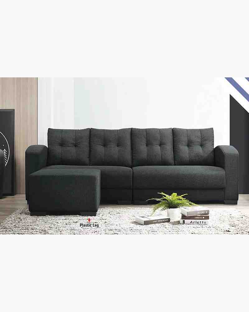 JJ 8383-L dark gray fabric sofa