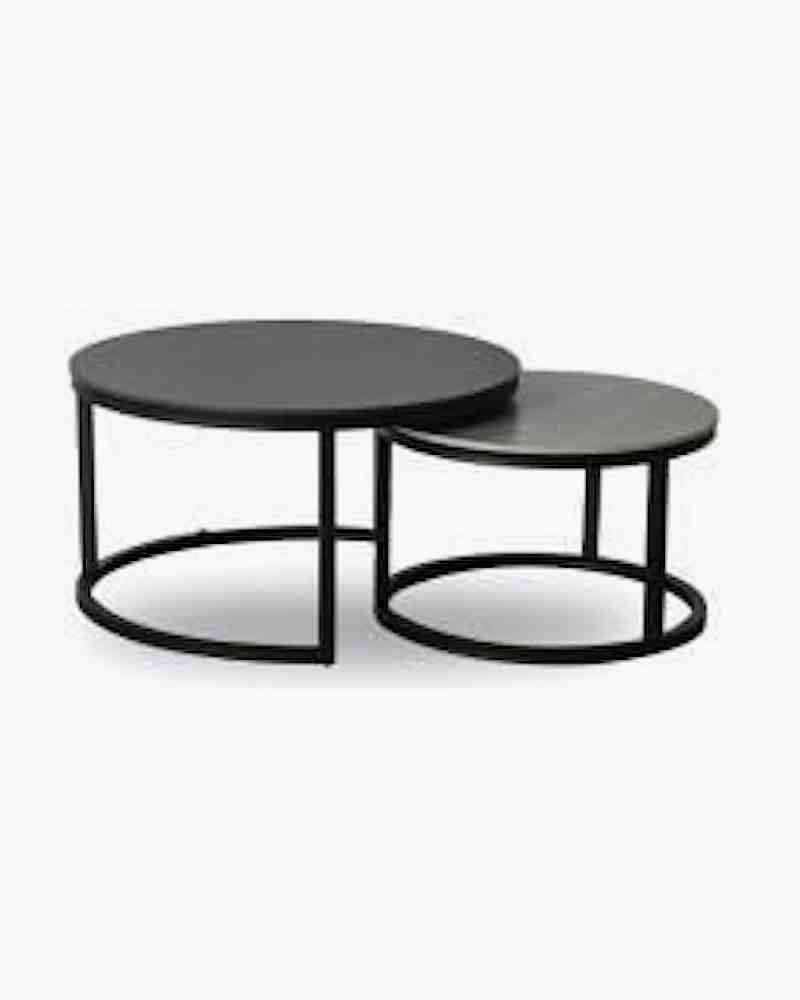 2 black round center table