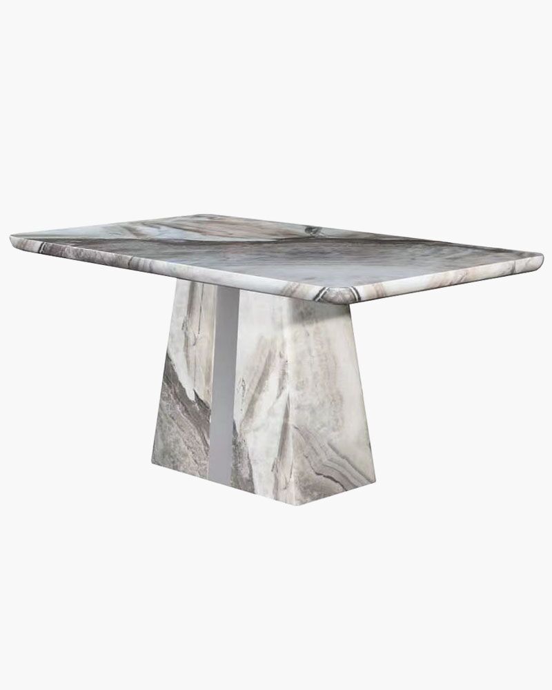 M55115 Single legged dining table with marble design