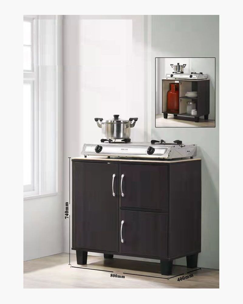 Black sideboard with three doors