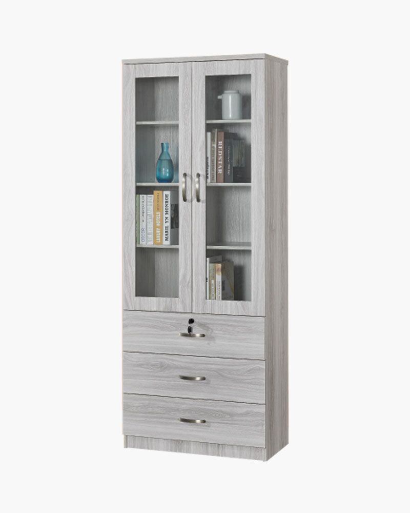 4-door multipurpose wood bookshelf