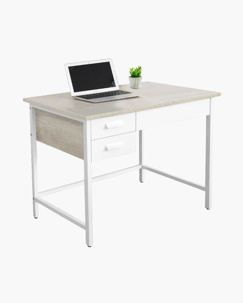 computer table with a laptop on top of it