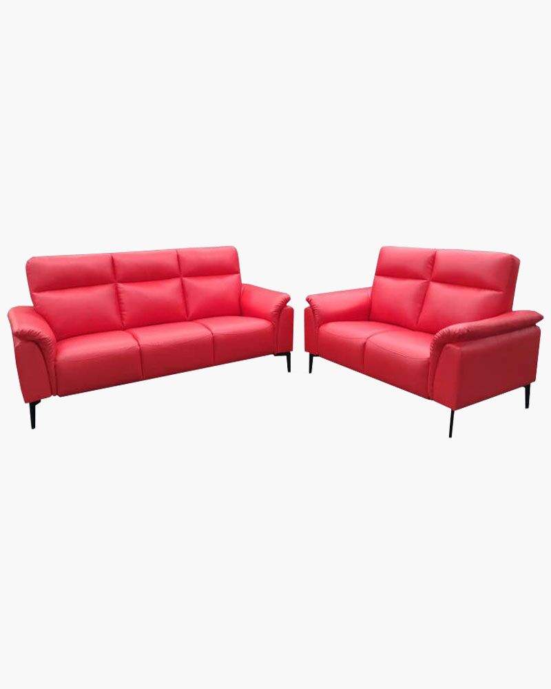 KH721 Two red loveseat sofas