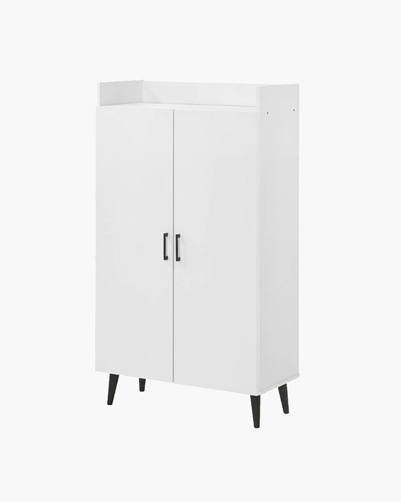 a white shoe cabinet for living room