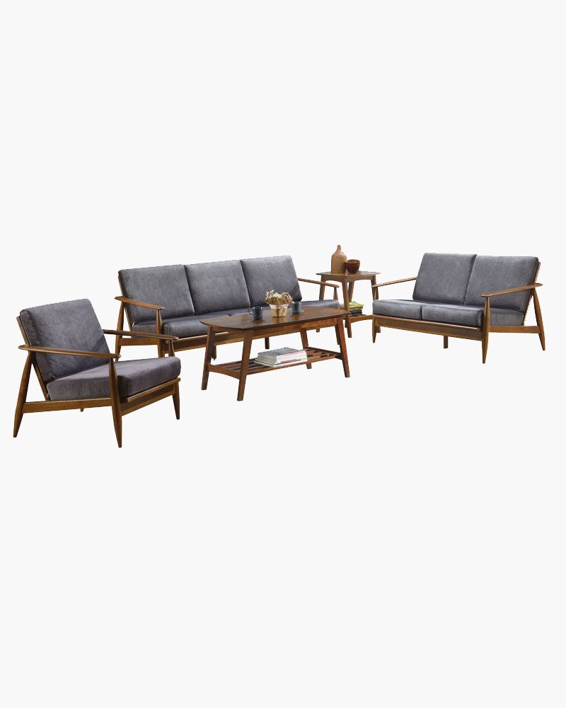 a set of couch with a coffee table