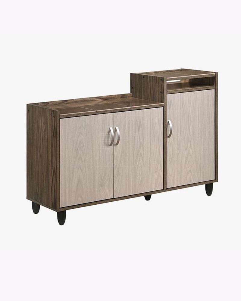 wooden tile 3-door kitchen cabinet