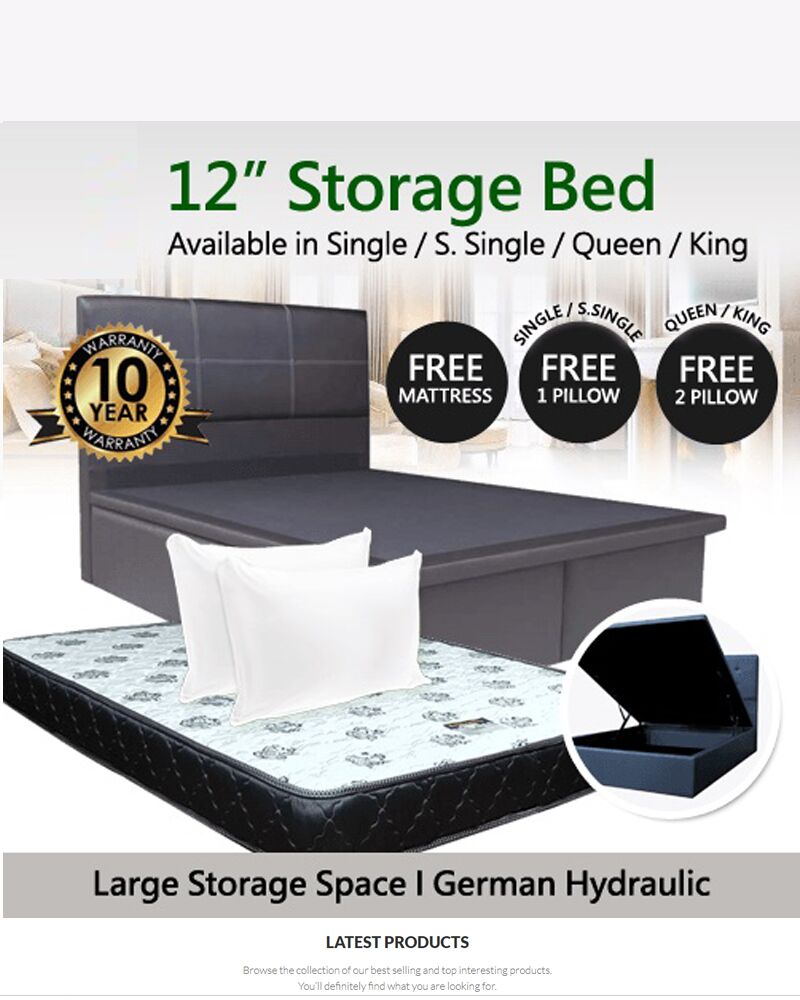 large storage space german hydraulic bed frame with 10 years warranty